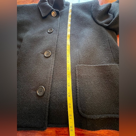 Lauren Ralph Lauren Women's Button Up Short Peacoat Black Wool Blend Classic - Picture 5 of 7